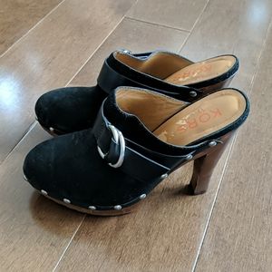 ⭐ KORS Clog  Black  Suede Wooden heel  Gorgeous